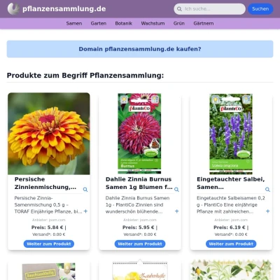 Screenshot pflanzensammlung.de