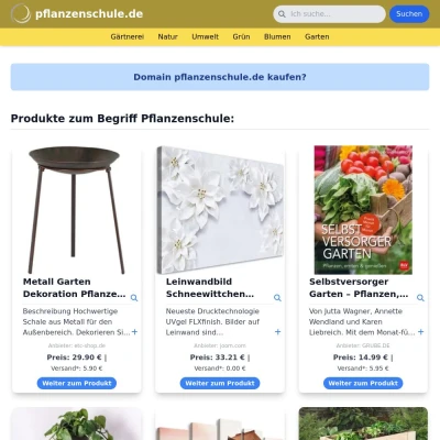 Screenshot pflanzenschule.de