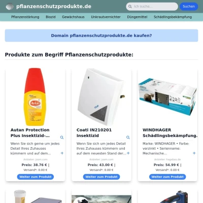 Screenshot pflanzenschutzprodukte.de