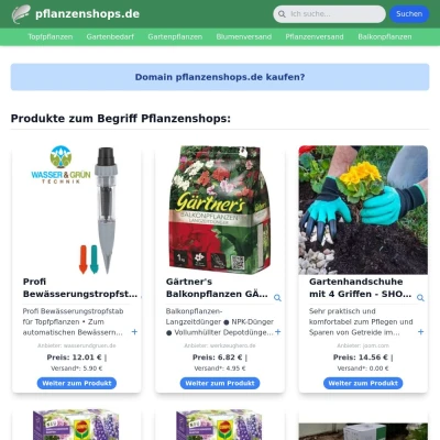 Screenshot pflanzenshops.de