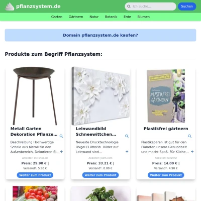 Screenshot pflanzsystem.de