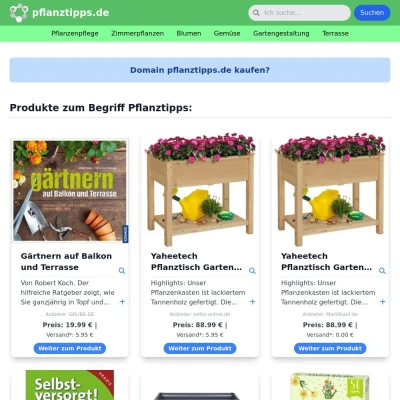 Screenshot pflanztipps.de