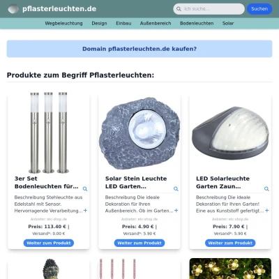 Screenshot pflasterleuchten.de