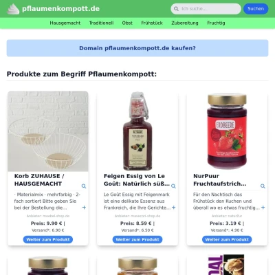 Screenshot pflaumenkompott.de