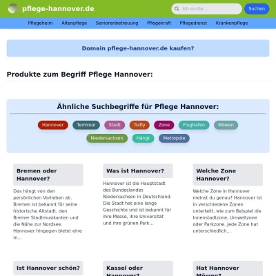 Screenshot pflege-hannover.de