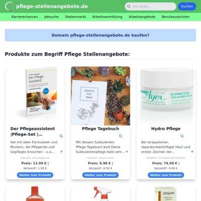 Screenshot pflege-stellenangebote.de