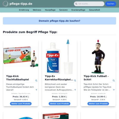 Screenshot pflege-tipp.de