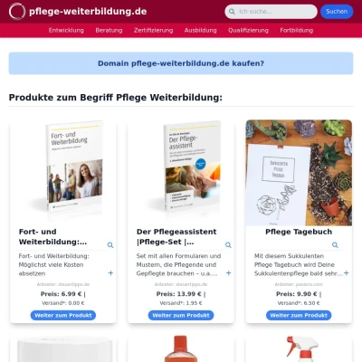 Screenshot pflege-weiterbildung.de