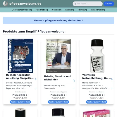 Screenshot pflegeanweisung.de