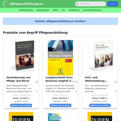 Screenshot pflegeausbildung.eu