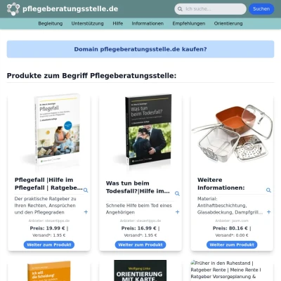 Screenshot pflegeberatungsstelle.de