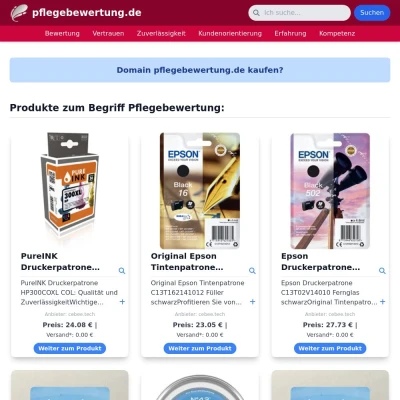 Screenshot pflegebewertung.de