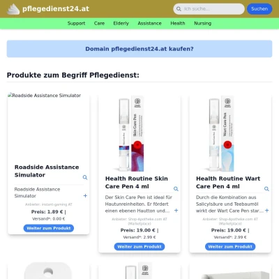 Screenshot pflegedienst24.at