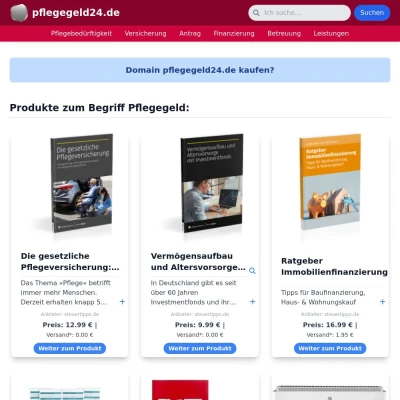 Screenshot pflegegeld24.de