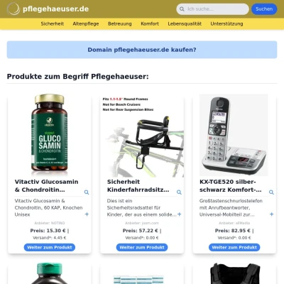 Screenshot pflegehaeuser.de