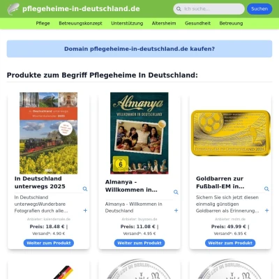 Screenshot pflegeheime-in-deutschland.de