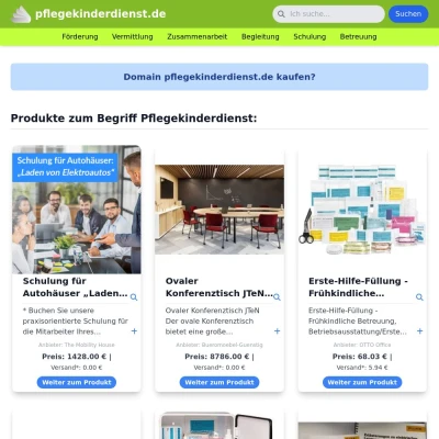 Screenshot pflegekinderdienst.de