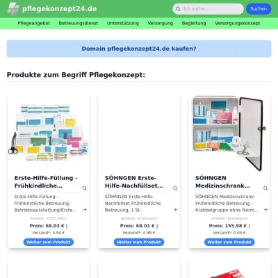 Screenshot pflegekonzept24.de