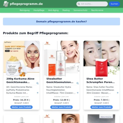 Screenshot pflegeprogramm.de