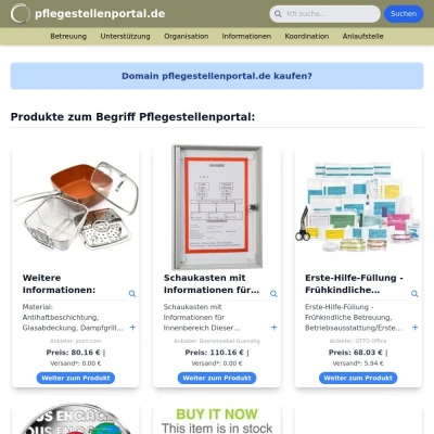 Screenshot pflegestellenportal.de