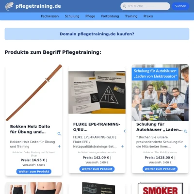 Screenshot pflegetraining.de