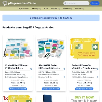 Screenshot pflegezentrale24.de