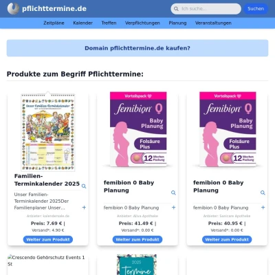 Screenshot pflichttermine.de