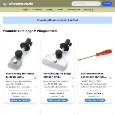 Screenshot pflugmesser.de