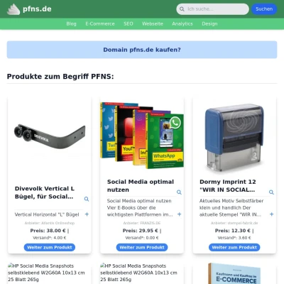 Screenshot pfns.de
