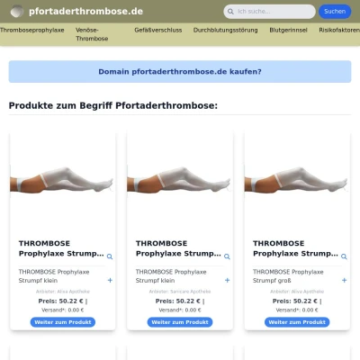 Screenshot pfortaderthrombose.de