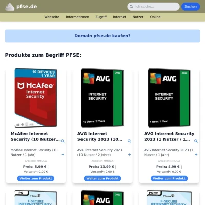 Screenshot pfse.de