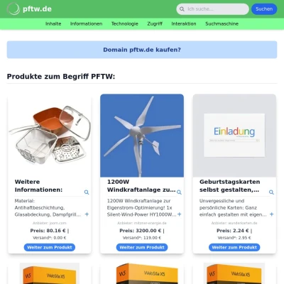 Screenshot pftw.de
