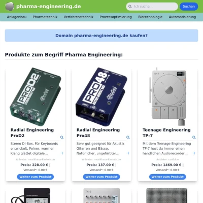 Screenshot pharma-engineering.de