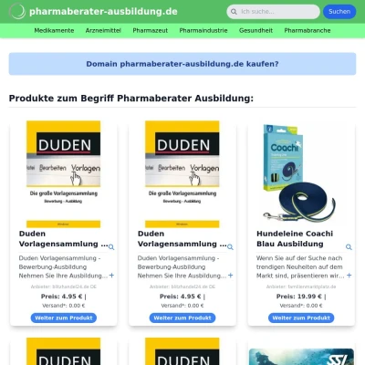 Screenshot pharmaberater-ausbildung.de