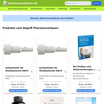 Screenshot pharmaceutiques.de