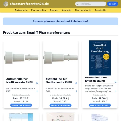 Screenshot pharmareferenten24.de