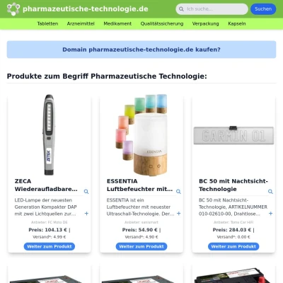 Screenshot pharmazeutische-technologie.de