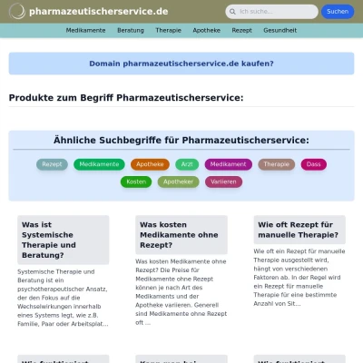 Screenshot pharmazeutischerservice.de