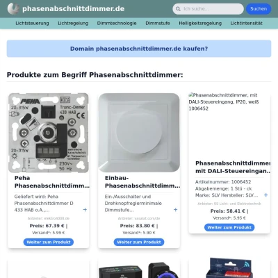 Screenshot phasenabschnittdimmer.de