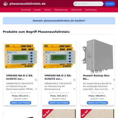 Screenshot phasenausfallrelais.de