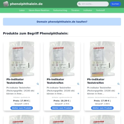 Screenshot phenolphthalein.de