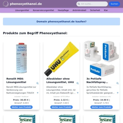 Screenshot phenoxyethanol.de