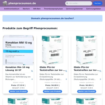 Screenshot phenprocoumon.de