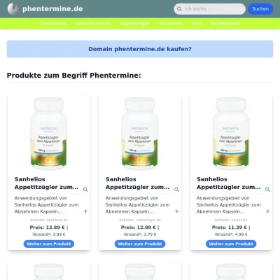 Screenshot phentermine.de