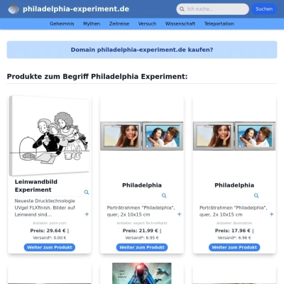 Screenshot philadelphia-experiment.de