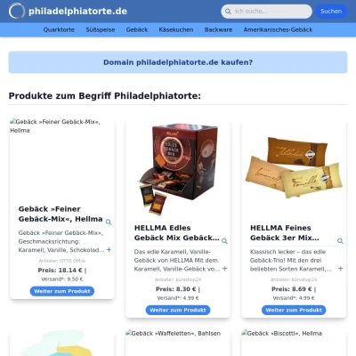 Screenshot philadelphiatorte.de