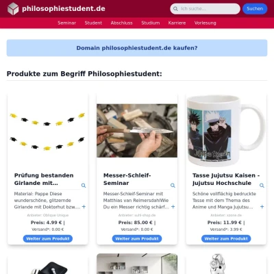 Screenshot philosophiestudent.de