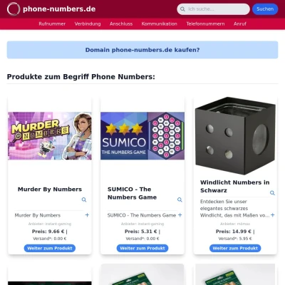 Screenshot phone-numbers.de
