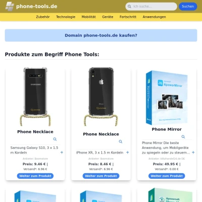 Screenshot phone-tools.de