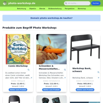 Screenshot photo-workshop.de